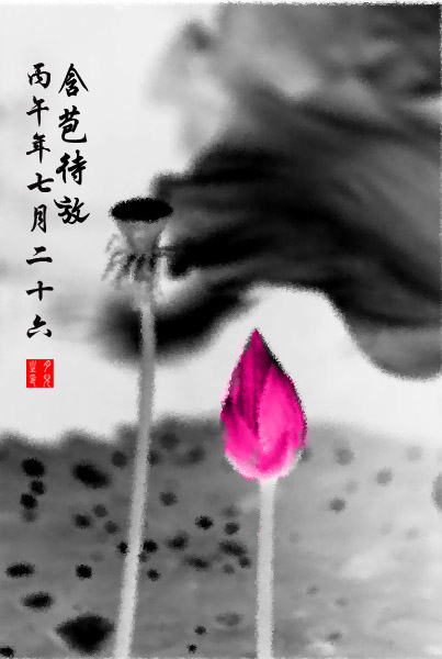 学习制作水墨荷花图