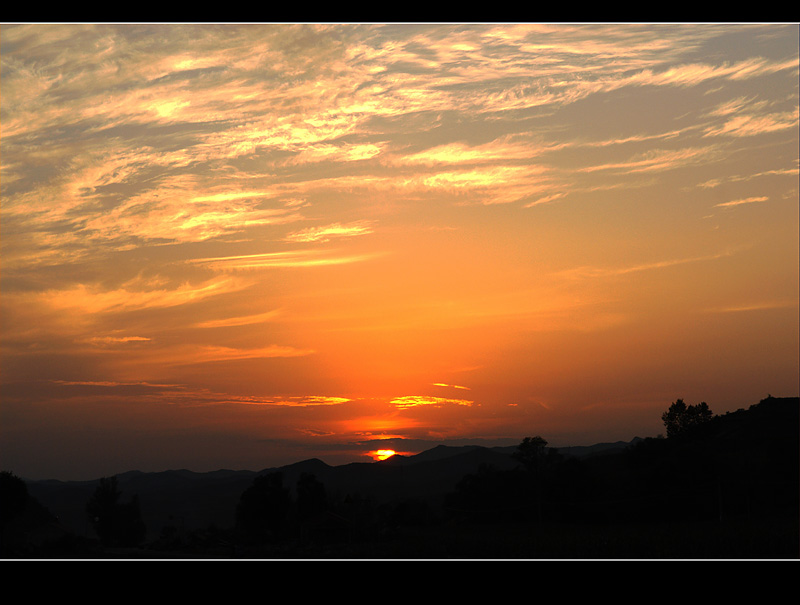 一组夕阳