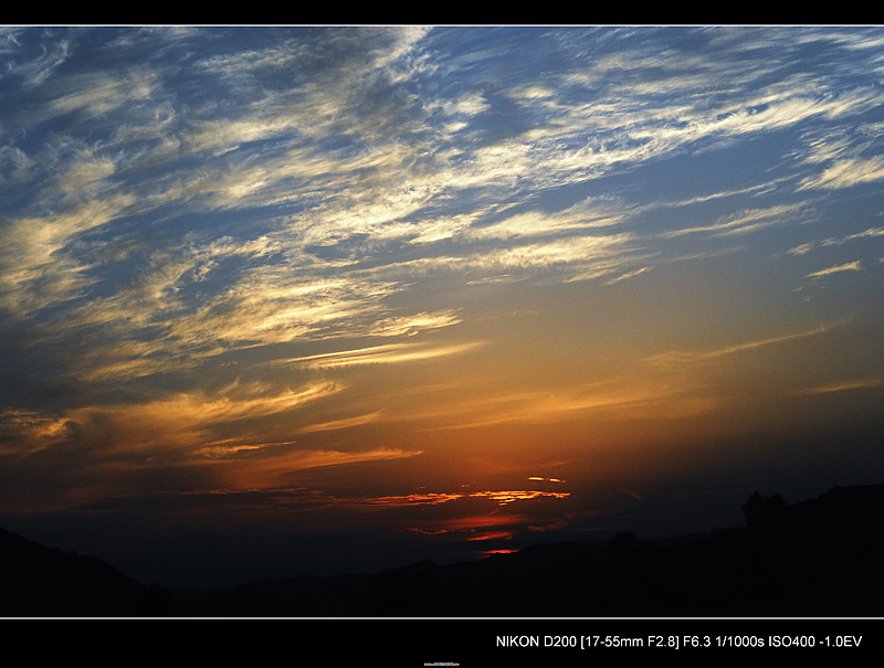 一组夕阳