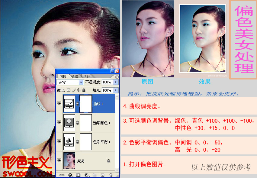[转帖]美女照片偏色的处理