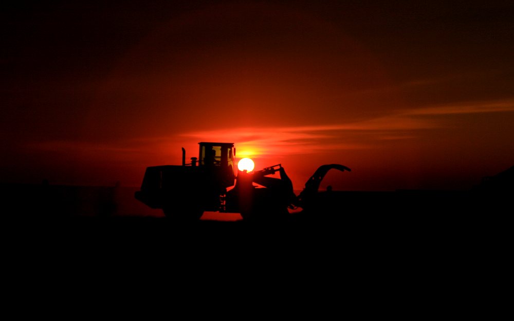 夕阳下