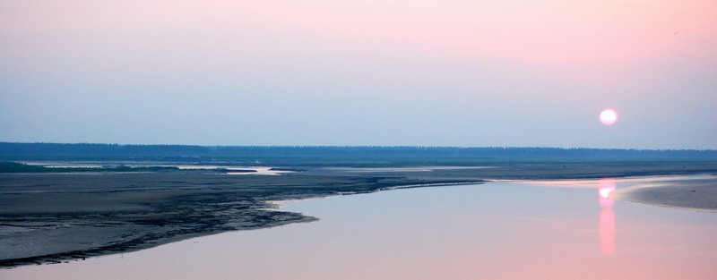 黄河边上看夕阳