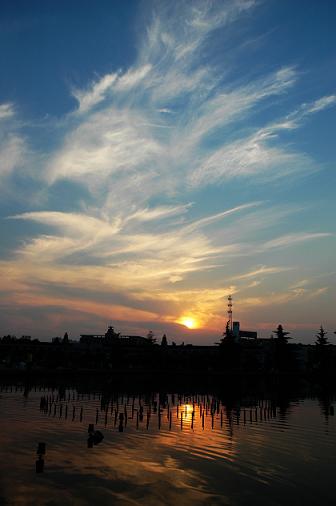 广场余辉--中原油田文化宫广场