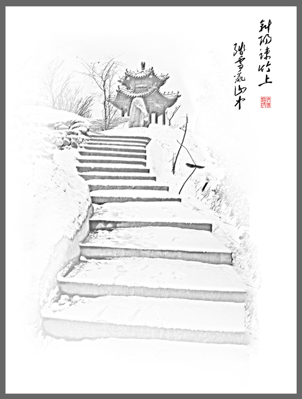 试机的雪景