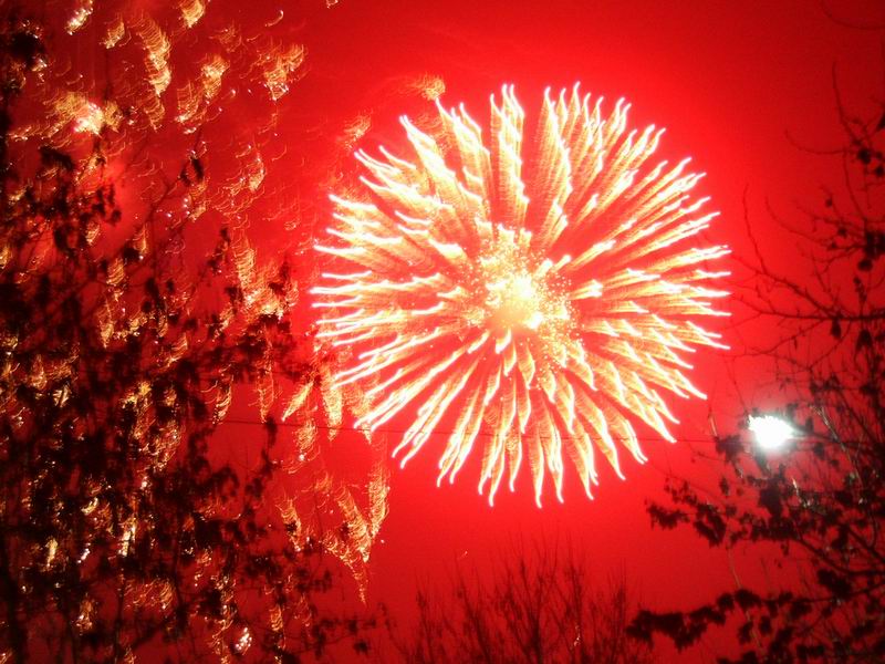 元宵月夜礼花开