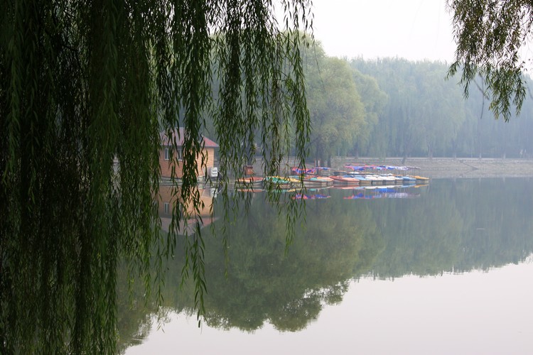 晨雾中的南湖