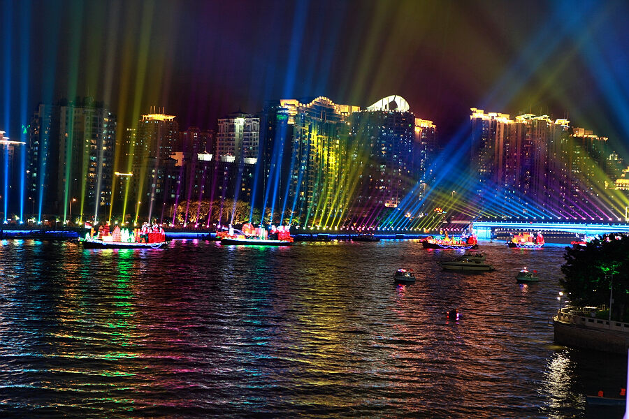亚运会期间珠江夜景