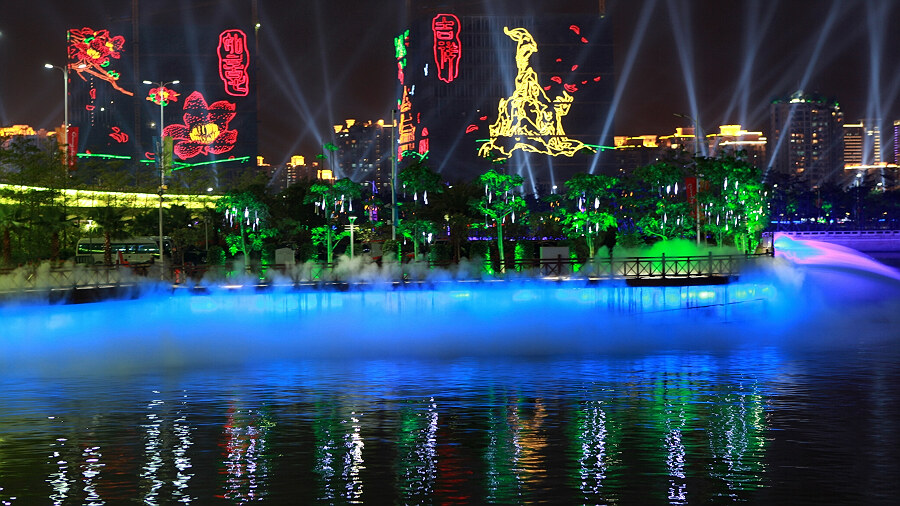 亚运会期间珠江夜景