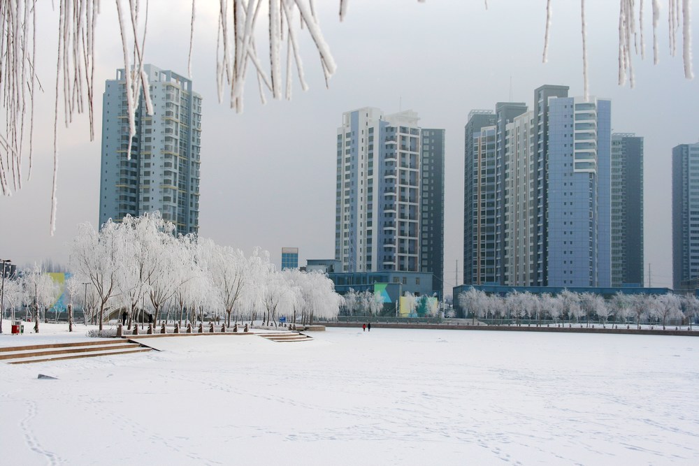 雪雾蒙蒙库尔勒