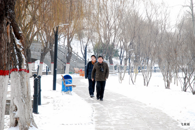 拍雪景去也