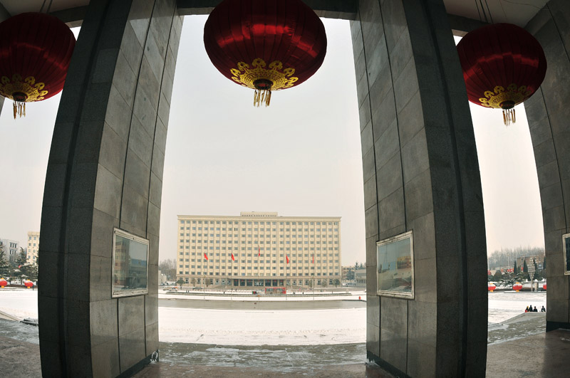 油城飘瑞雪金虎兆丰年