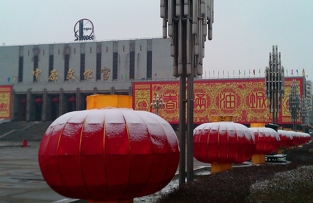 雪打灯（手机拍）