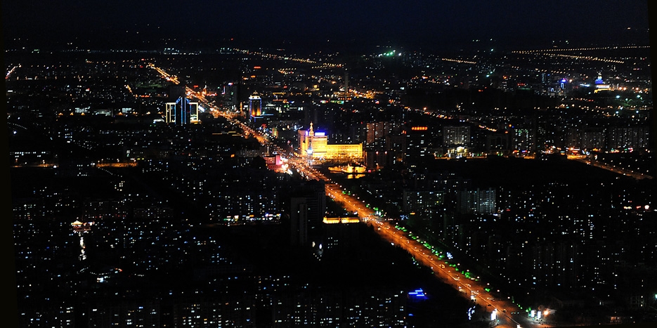航拍廊坊夜景