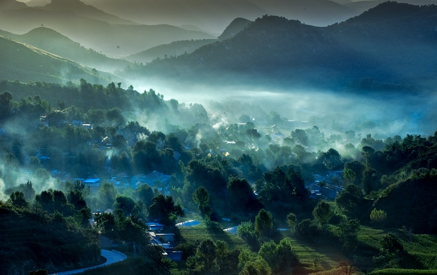 水墨官营村，济南七星台
