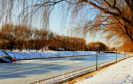 踏雪游濮水公园