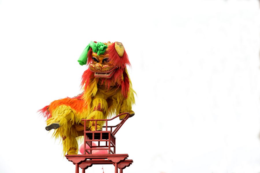 开封庙会《万岁山》舞狮子图一组