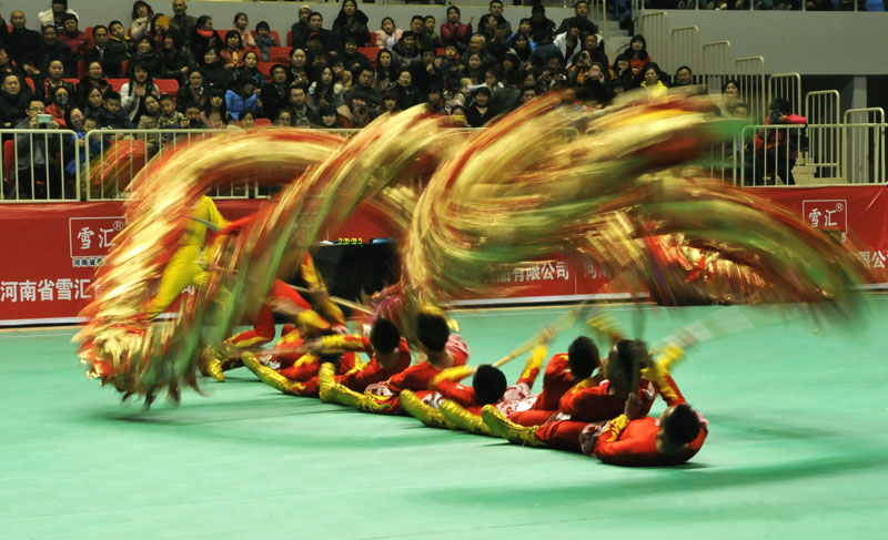 濮阳。全国舞龙、舞狮擂台赛