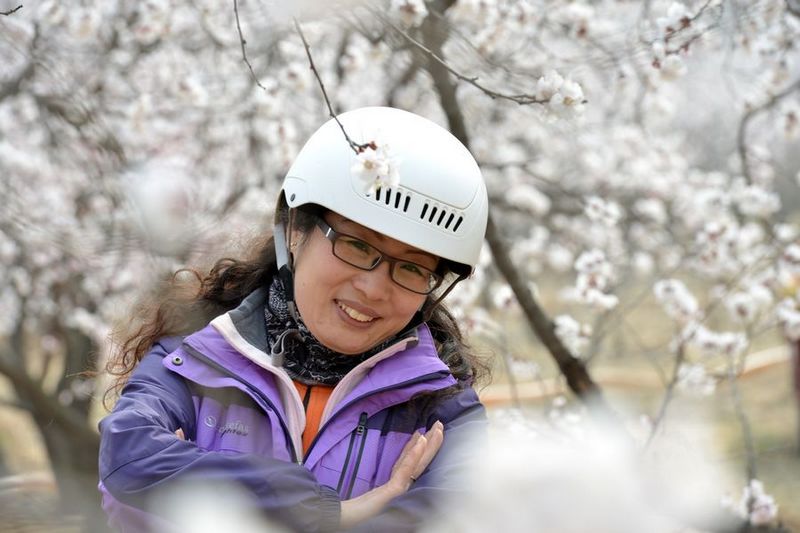 二月里驴友骑车赏杏花