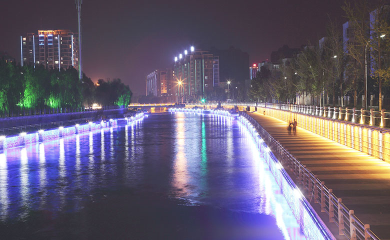 马颊河夜景