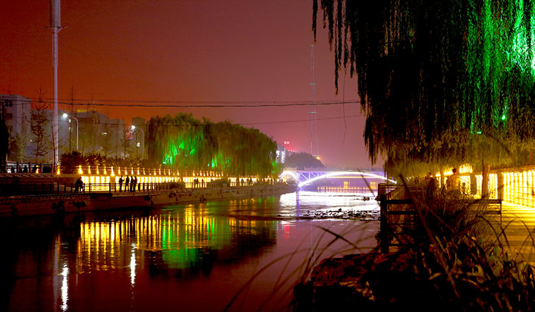 马颊河夜景