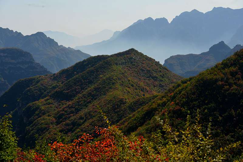 山西平顺岳家寨赏红叶