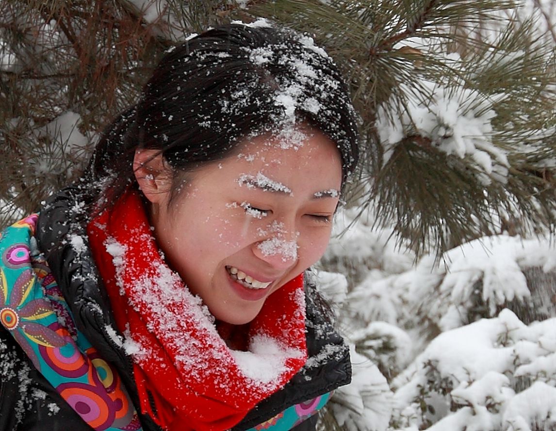 2014春雪蹭拍美女